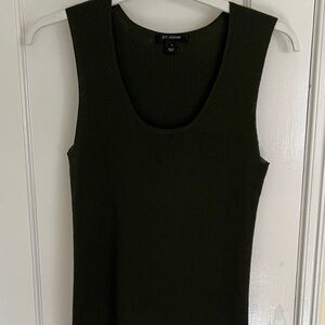 St. John Dark Green Ribbed Tank Top